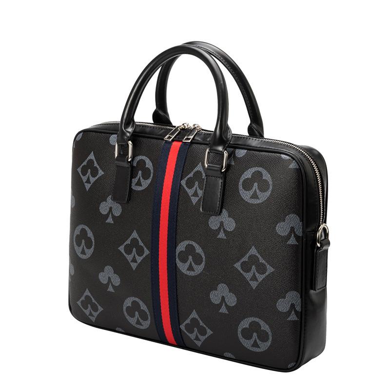 New Classic Print Portable Business Briefcase Large Capacity Computer File Bag Unisex Messenger Bag