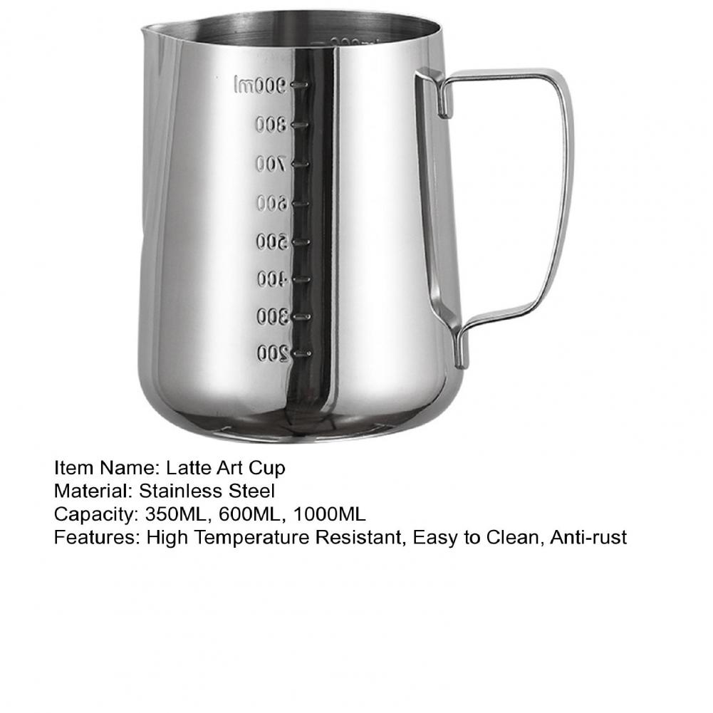 350/600/1000ML Stainless Steel Latte Art Cup Drip-Proof Candle Making Pitcher Milk Coffee Cappuccino Barista Steam Milk Jug Cup