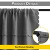 1/2 Panel Kitchen 100% Blackout Window Curtain Thermal Insulated Short Curtain Rod Pocket Tier Small Panels Privacy Curtain Tier
