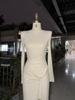 Elegant European & American One-Shoulder Twisted Evening Dress for Women