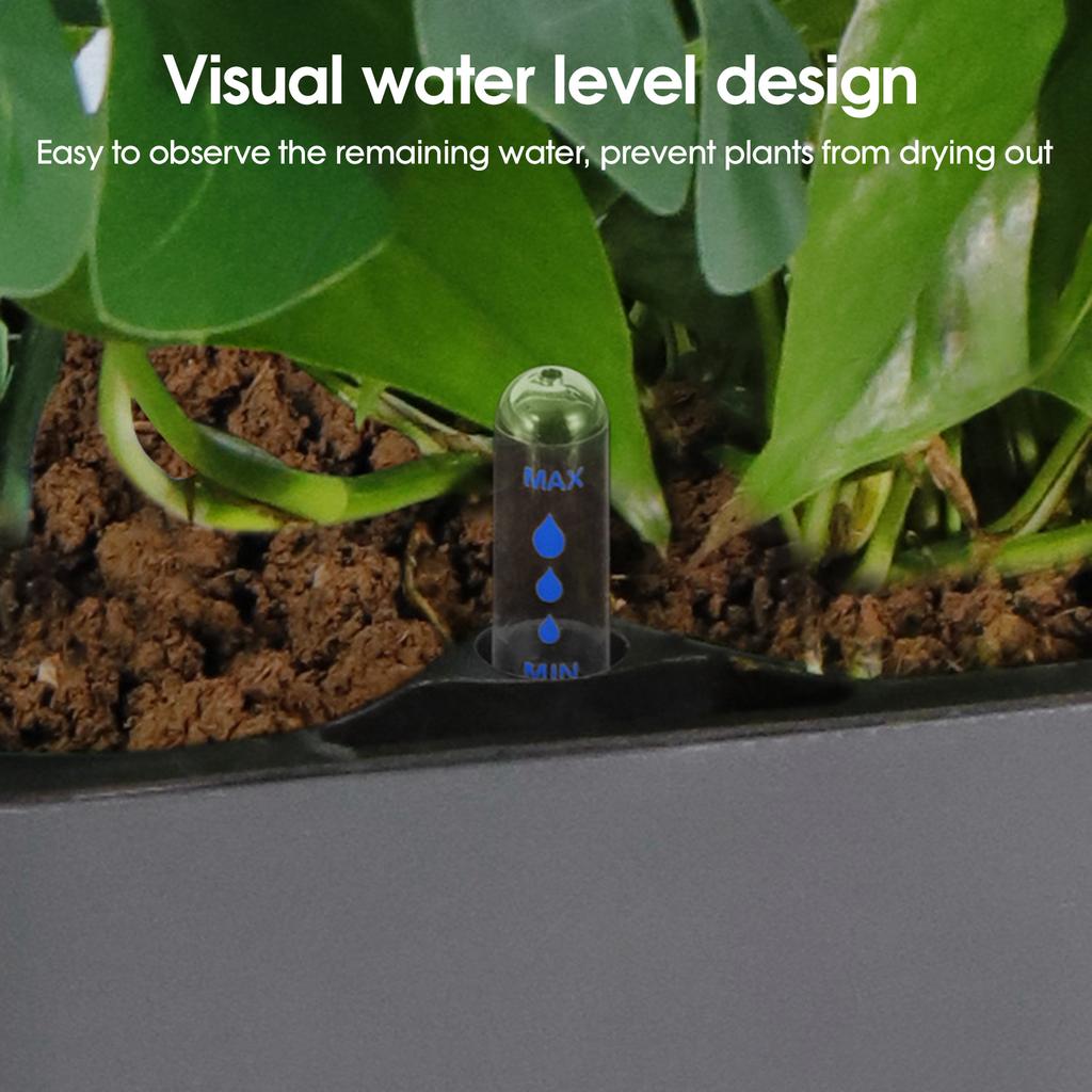 Self Watering Planter with Water Level Indicator Desktop Lazy Flowerpot Self Absorption Planter Pot for Home Office Decoration