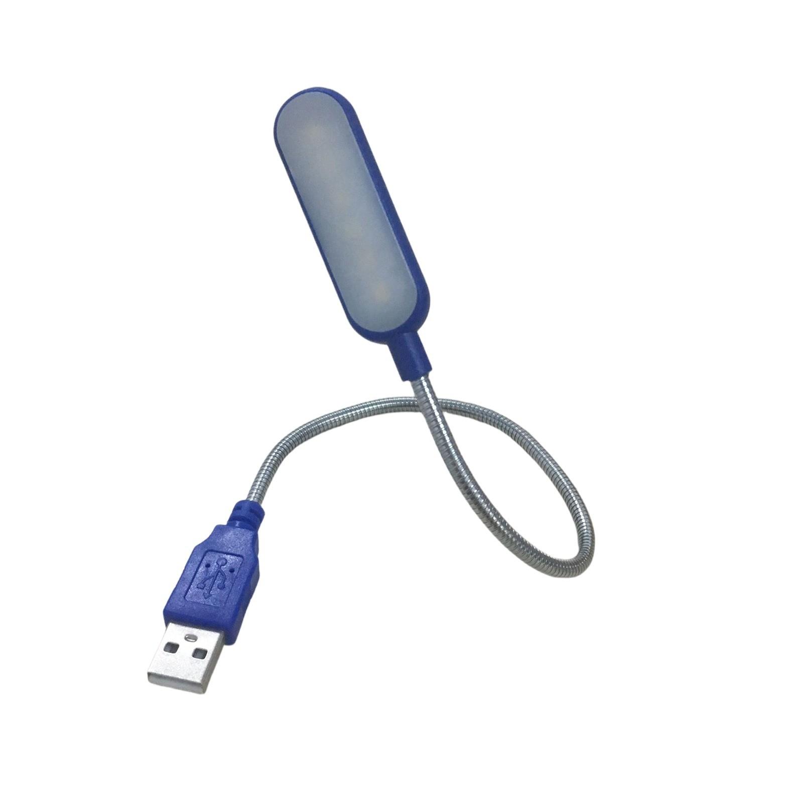 

Портативний USB світлодіодний світильник для читання настільна лампа гнучка 6-світлодіодна USB лампа для зарядного пристрою для ноутбука, ПК One Size синій