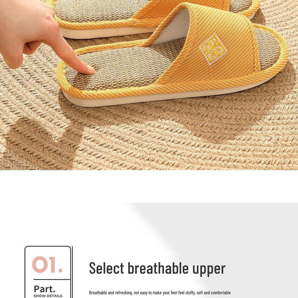 Men's Luxury Breathable Linen Slippers - 2025 Summer Non-Slip Casual Style
