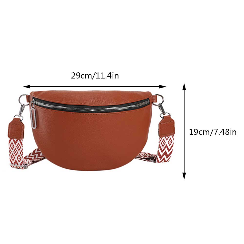 Casual Chest Bag 2025 Luxury Designer Women's Waist Bag Multi-pocket Street Fanny Pack PU Chest Bag Wide Strap Crossbody Bag