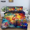 Musical Note Bedding Set 2/3pcs Music Theme Quilt Cover King/Queen Size With Pillowcase Fashionable Psychedelic Soft Duvet Cover