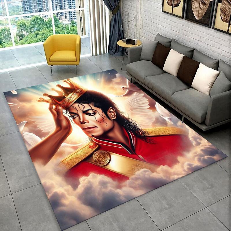 King of Pop Star MJ Michael Jackson Carpet Rug for Bedroom Living Room Sofa Doormat Home Decor,Kid Game Area Rug Non-slip Gift