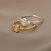 Vintage Opal Stone Flower Rings For Women Anillos Gold Color Stainless Steel Ring Couple Wedding Ring Bohemian Jewelry