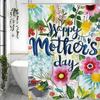 Happy Mother's Day Colorful Floral Shower Curtain, Bathroom Decorative Shower Curtain, Waterproof Shower Curtain with Hooks