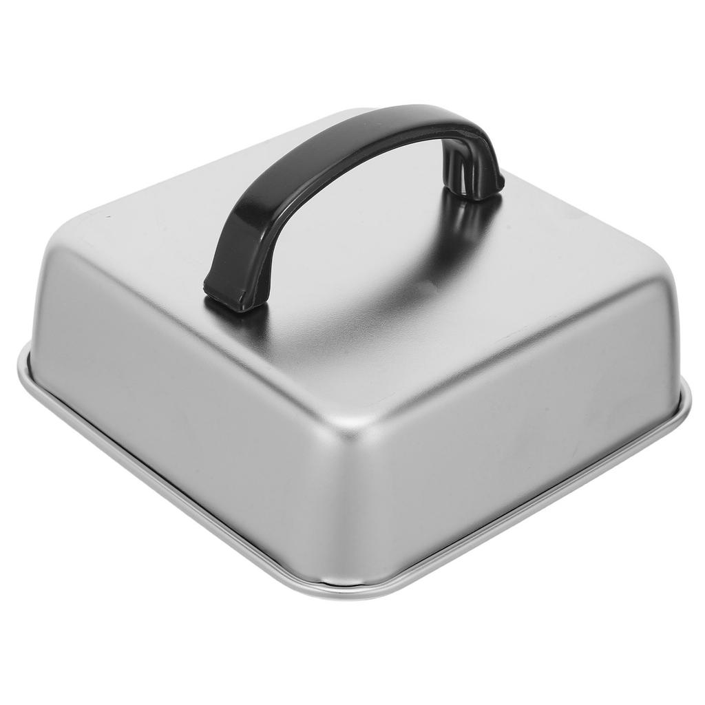 Square Grill Cover Stainless Steel 10x10x2 Basting Dome Cheese Melting Steaming Lid Griddle Splatter Guard Bbq Cooking Cover