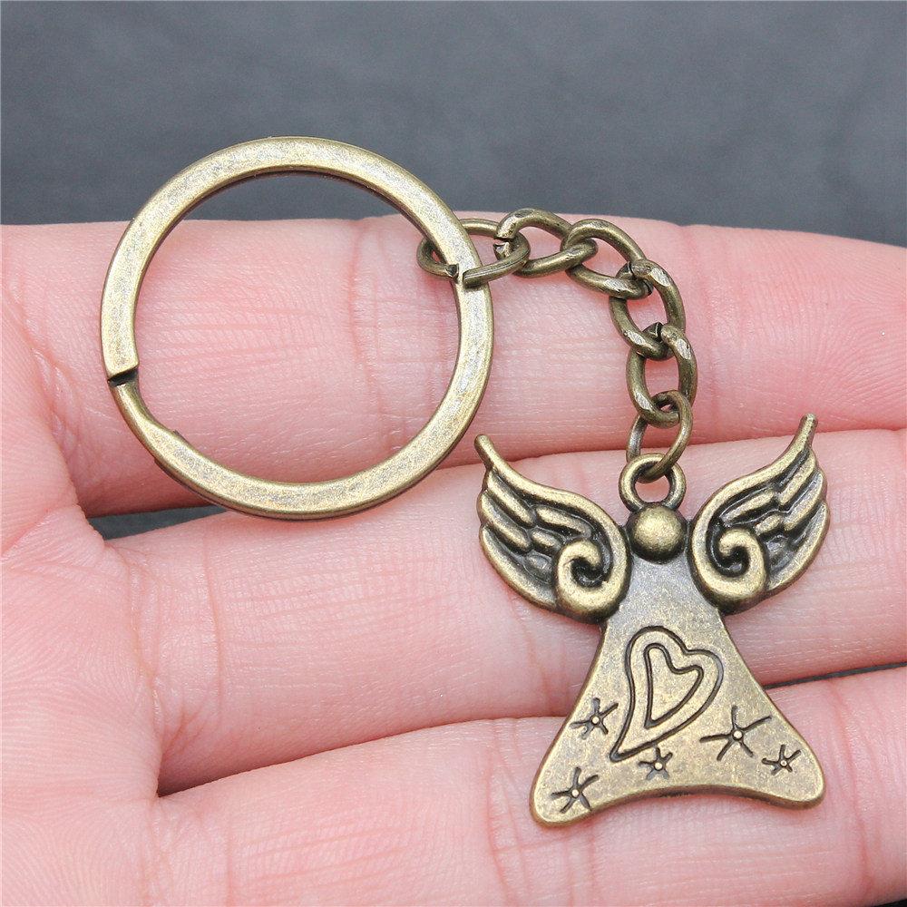 Angel Wings Feathers Heavenly Keychain for Girls Hot Sale Streetwear Bridesmaid Gift Retro Phone Charm