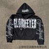2025 European and American personality 3d printing zipper sweater long sleeve pullover hoodie retro jacket street trend
