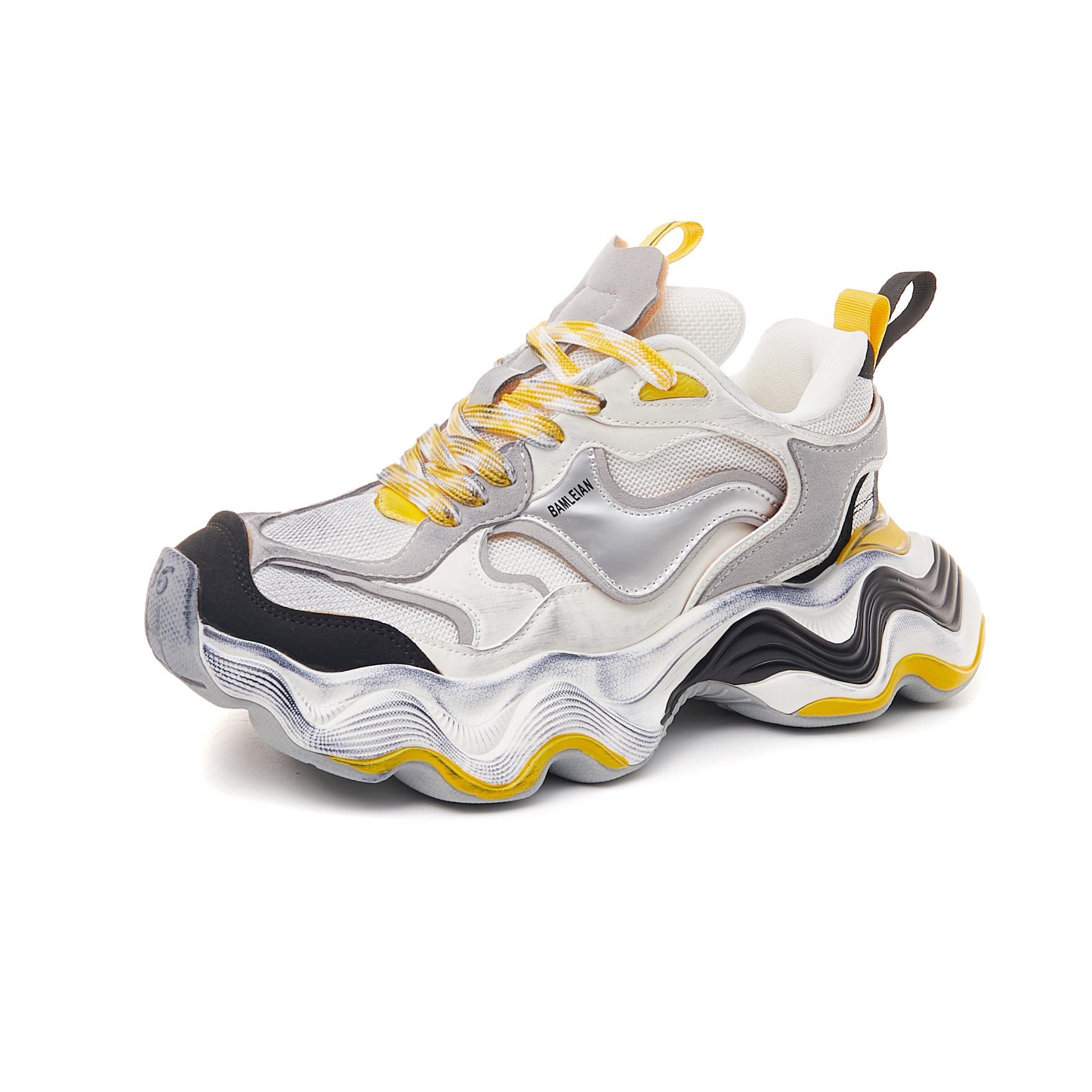 

2025 новая весна мужские и женские пары волна ретро толстая подошва увеличивающие рост повседневные спортивные туфли Париж 10-е поколение 40