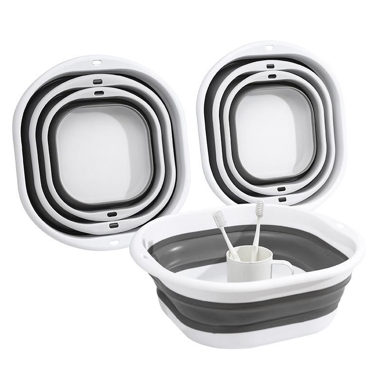 Collapsible Silicone Washbasin: Portable, Multi-use for Vegetables, Dorms & Foot Baths