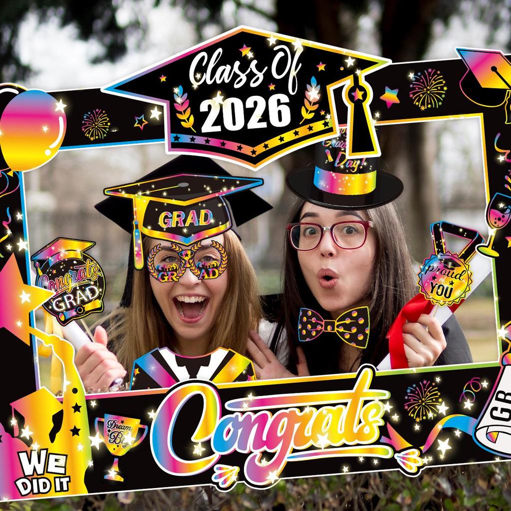 Graduation Party Decorations: Funny Glasses Photo Props & Ceremony Photo Frame