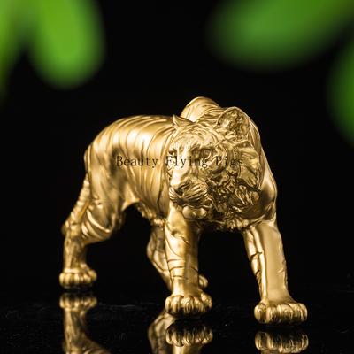 Ornamenti per la casa Figure di Tigre Dorata in Resina Accessori Decorativi per Desktop Interni Casa Ufficio Modello da Collezione di Ornamenti in Miniatura