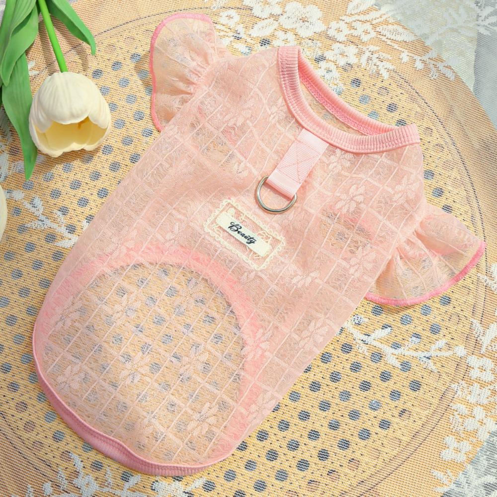 Breathable Dog Cooling Vest Flying Sleeves Dog Summer Clothes Cat Sunscreen Vest Summer Season XL розовый