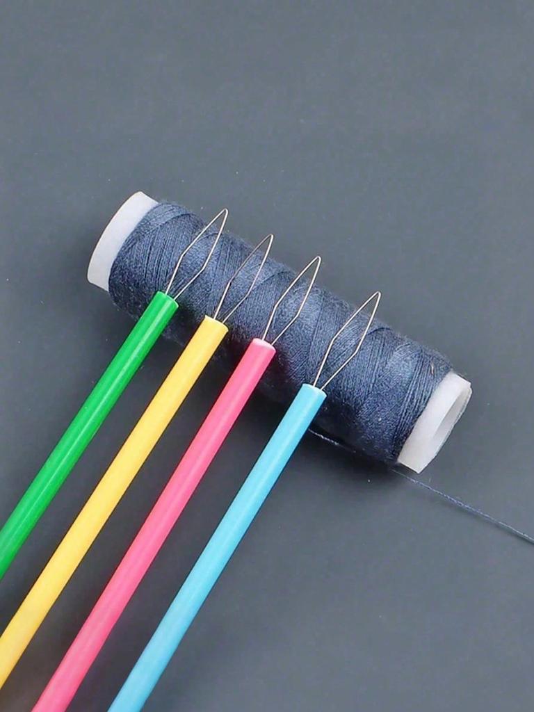 5pcs Colorful Needle Threaders - Cylindrical Needle Threader Set, DIY Sewing Accessories, Easy Threading Tool