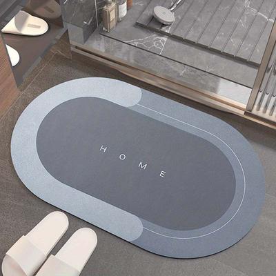 Diatom Mud Floor Mat Oval Bathroom Anti Slip Mat Modern Simple Air Bathroom Absorbent Mat