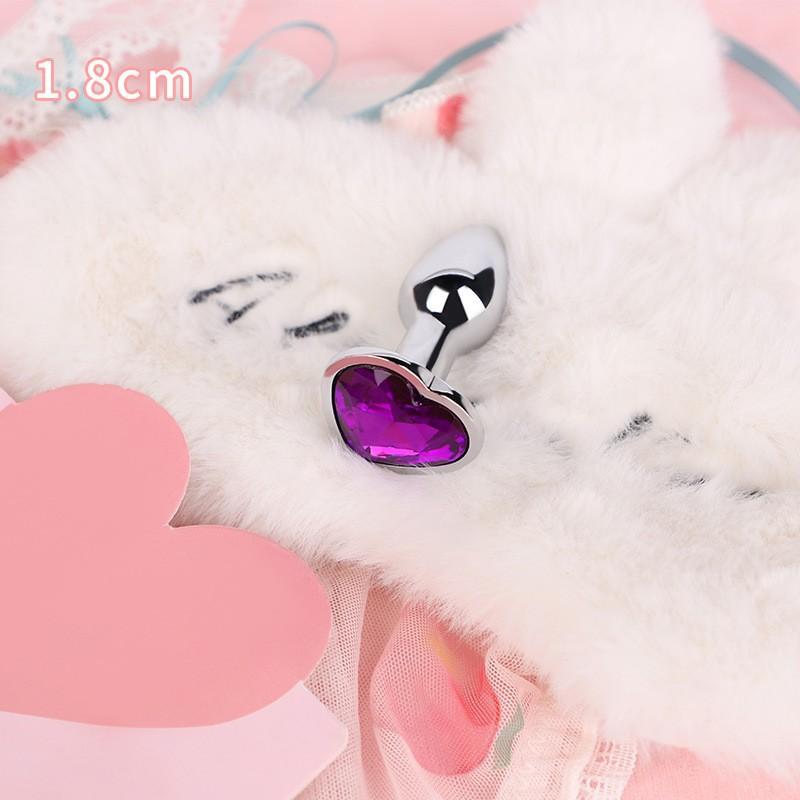 Heart Shaped Jewel Anal Plug Stainless Steel Crystal Removable Waterproof Butt Plug Stimulator Sex Toys for Men Women Metal