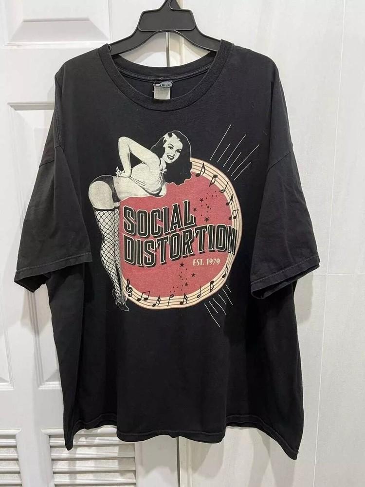 Vintage Social Distortion 1979 Promo Zwart Unisex Shirt Heruitgave S-5XL Unisex T-shirt