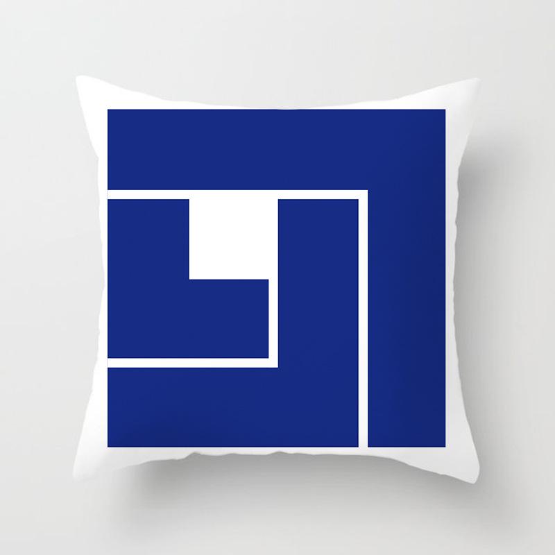 New Ins Nordic-style Pillowcase Geometric Abstract Art Figure Blue Pillow Cushion Cover
