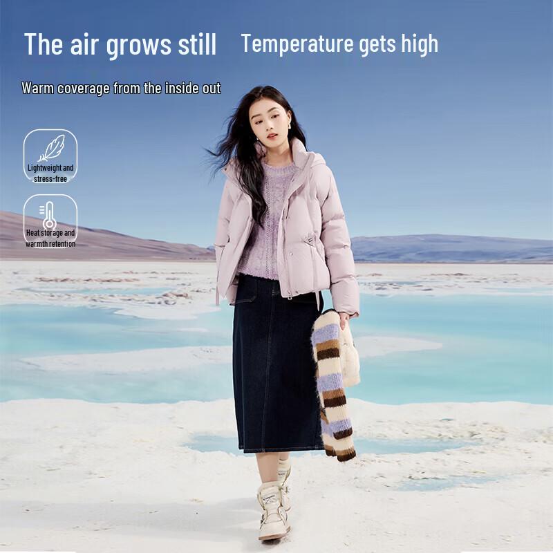 Xiangying Women's Petite Winter White Duck Down Short Jacket