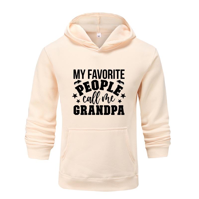 Autumn and Winter My Favorite People Grandpa Printed Hoodie for Men and Women
