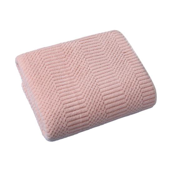 Coral Velvet Bath Towel Highly Absorbent Stylish Striped Design Thick Plush