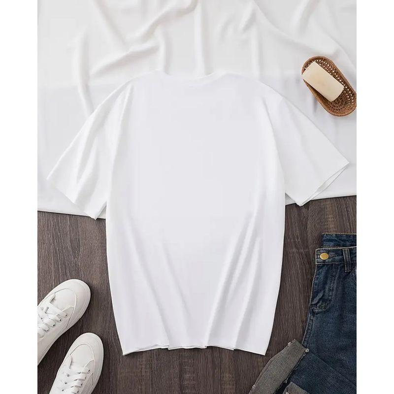 Western Style New Fashion Casual Loose Print Letters Short sleeve T-shirt Top Printed T-shirt Top