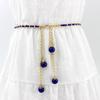Pearl Thin Waist Chain Women's Decorative White Dress Belt Korean Version Simple and Fashionable Metal Belt Skirt Belt