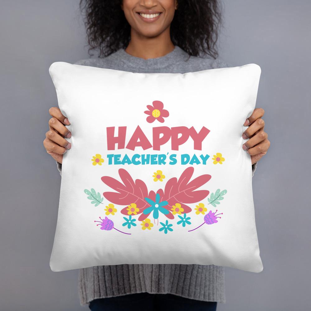 Happy Word Teacher's Day Square Pillow Case Teacher's Day Gift Pillow Case Sofa Cushion Cover Bedroom Party Decoration