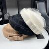 Australian Hair Light Luxury French Celebrity Style White Mesh Bow Top Hat Women's Autumn and Winter Elegant and Sweet Temperament Beret