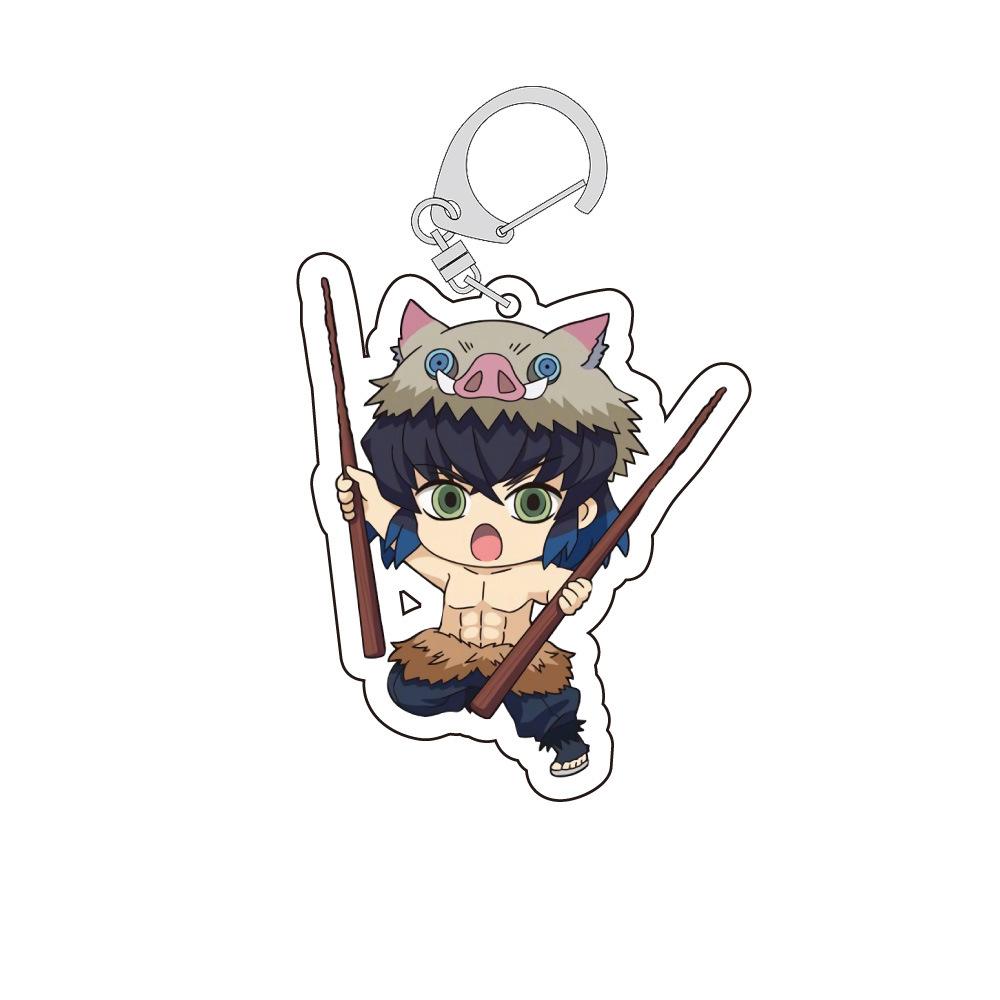 Demon Slayer Kimetsu Yaiba Tanjiro Nezuko Tokito Muichiro Acrylic Double Sided Keychain Transparent Anime Pendant Cosplay No Carry Mini Lightweight