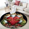 Frog Theme Pattern Round rug,Carpet Rug for Living Room Bedroom Sofa Playroom Decor,Non-slip Floor Mat,Holiday Gifts and Birthday Gifts