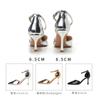- European and American Metal Sense Design Sense Fashion Banquet Pointed One-word Buckle Hollow Sexy High Heels Women's Single Shoes