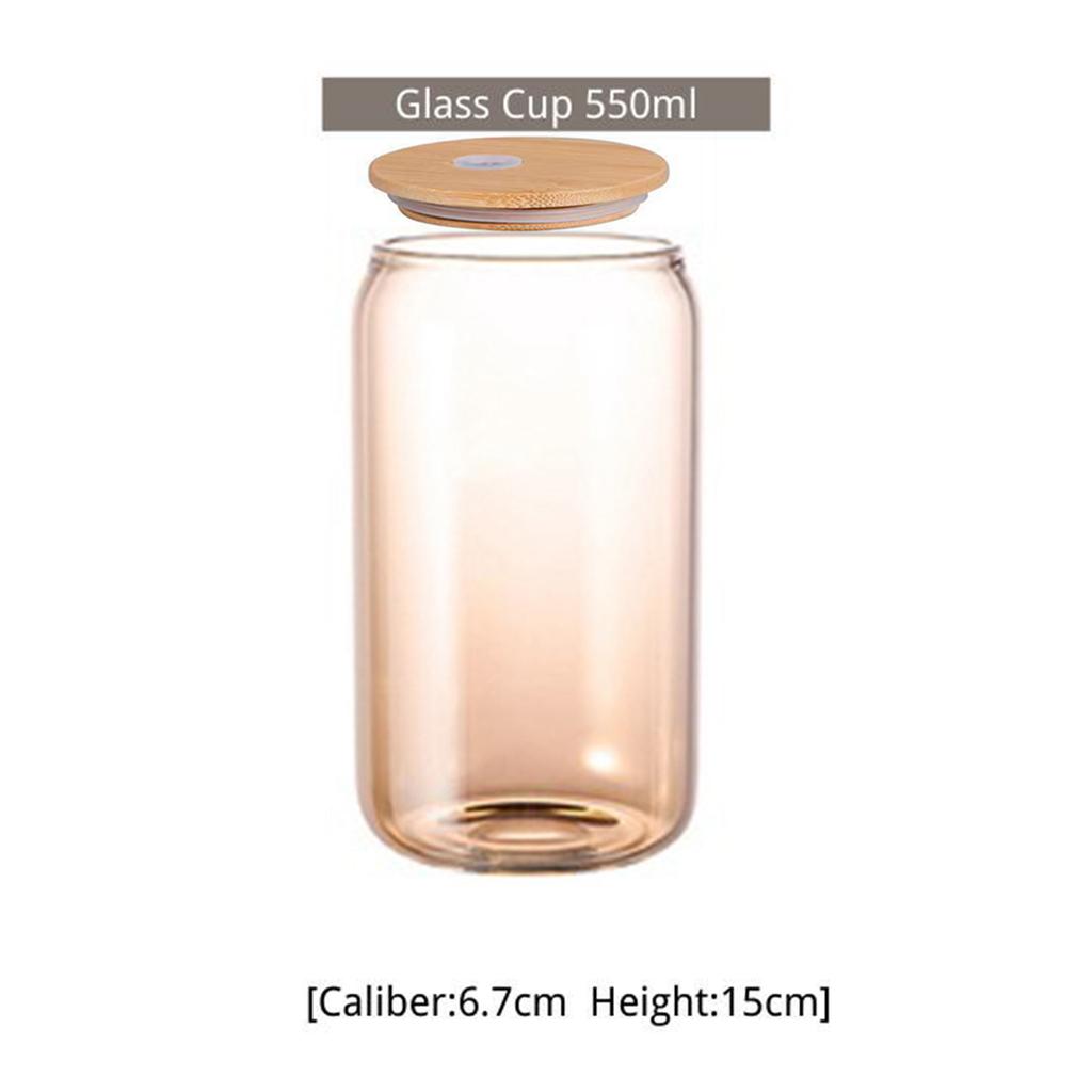 550ml/400ml Glass Cup with Lid and Straw Transparent Reusable Coke Cup Juice Glass Beer Can Milk Mocha Cups Mug Drinkware