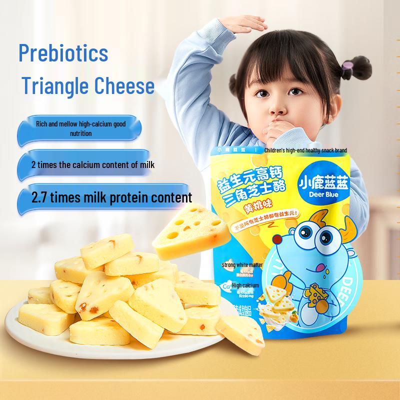 Little Deer Blue Blue Prebiotic High Calcium Peach Cheese Triangles