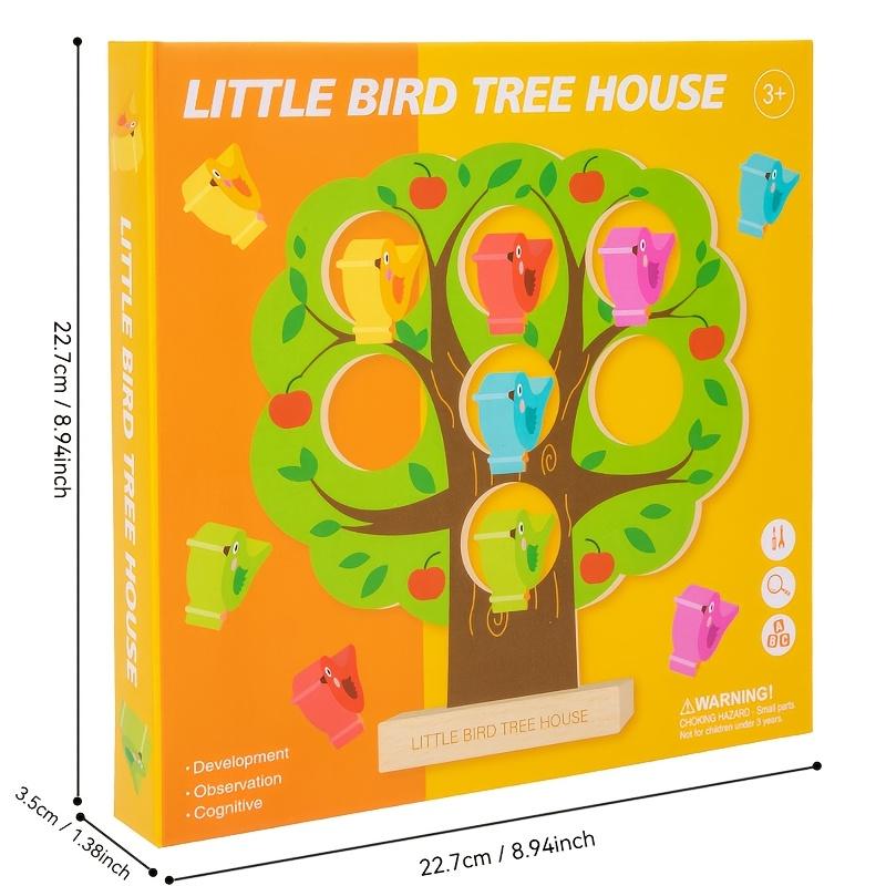 Little Bird Tree House Game –Colorful Wooden Educational Toy for Youngsters, Multiplayer Family Fun with Nest Building Observation Skills Development