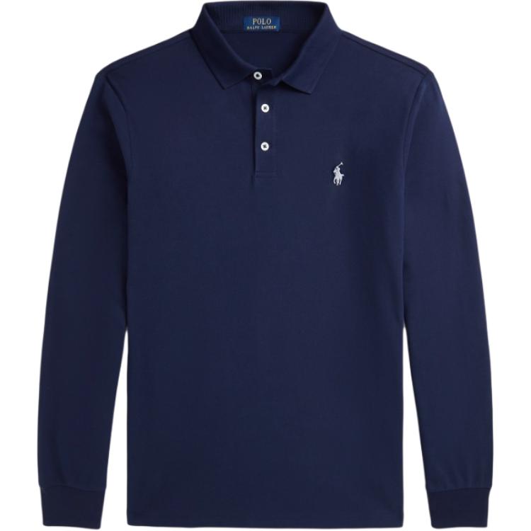 

Polo Ralph Lauren FW24 Поло с длинным рукавом Custom Slim Fit с вышивкой логотипа для мужчин топы Темно-синий MNPOKNI16823967-410 M