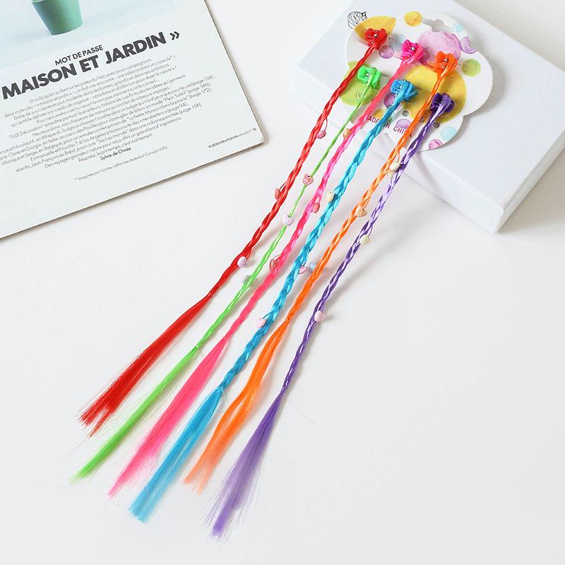 Peruci colorate pentru fete Coadă de cal Ornament pentru păr Prințesă Agrafe pentru gheare de păr Twist Braid Crăciun pentru copii Accesorii pentru păr pentru fete