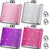 6oz Bling Hip Flask for Women Diamond Hip Flasks Glitter Stainless Steel Leakproof Hip Flasks For Wine Whiskey Liquor JT424