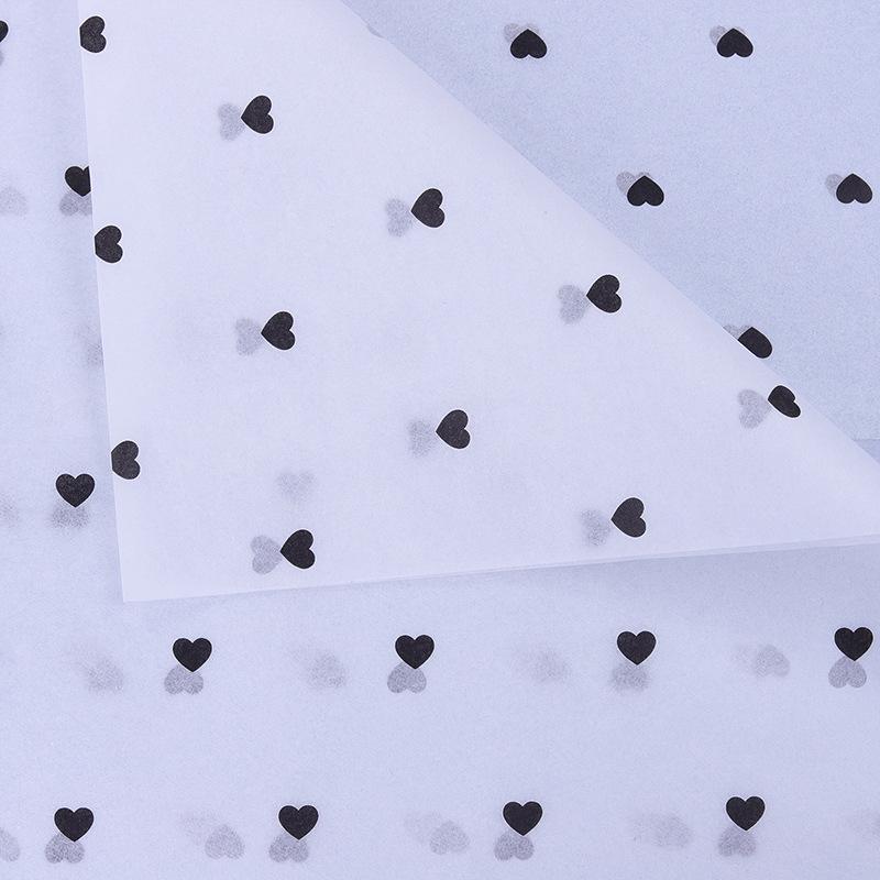 Peach Heart Polka Dot Floral Wrapping Paper - 10 Sheets
