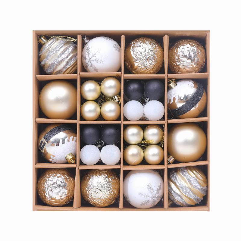 6cm Electroplated Pink Christmas Ball Ornaments - 16 Piece Set with Snowflakes