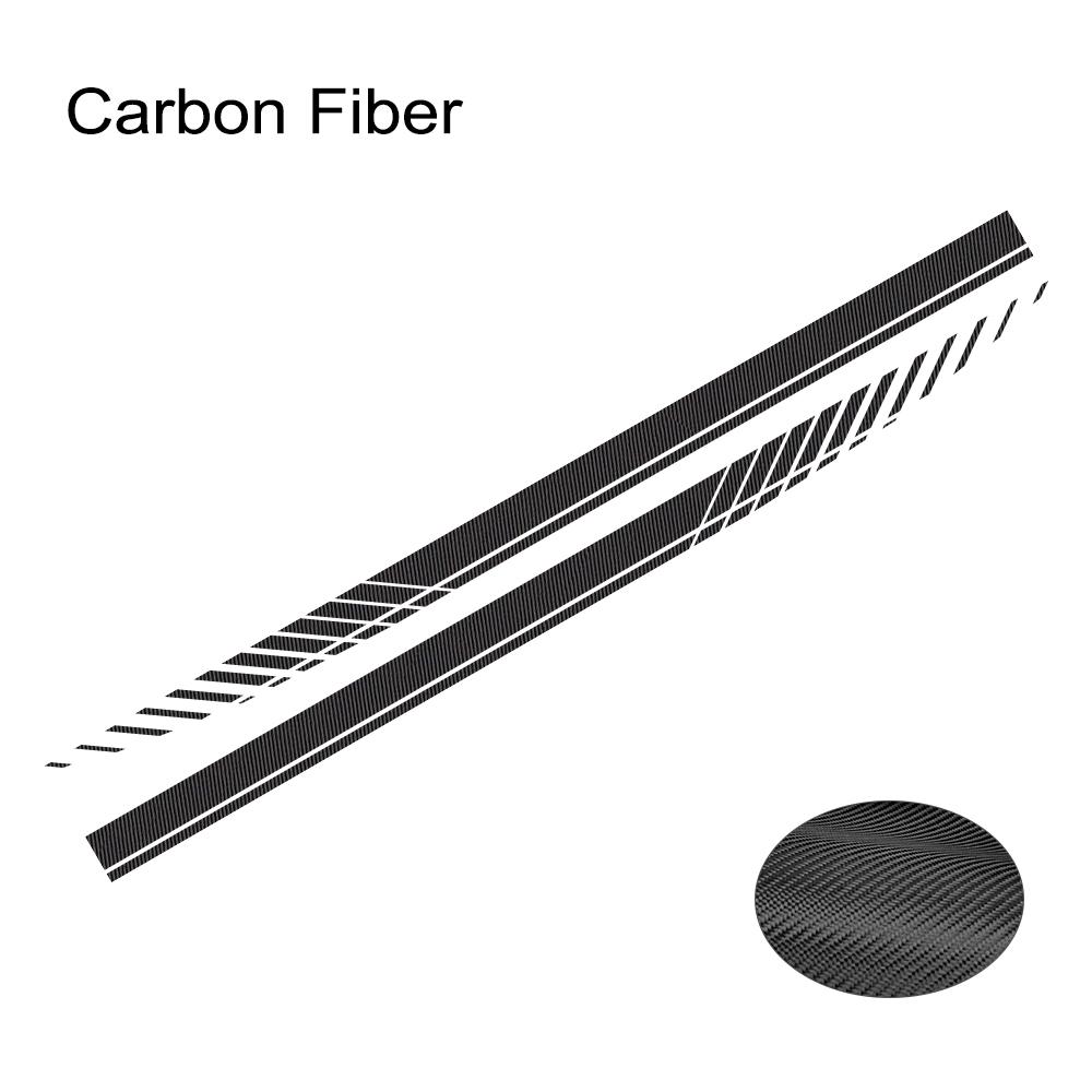 2Pcs Car Door Side Skirt Stickers Vinyl Wrap Black Car Stickers Racing Stripes Vinyl Decals Auto Tuning Decoration Accessories