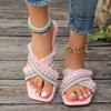 Fashion Women's Flat Slippers 2025 Summer New Fashion Bohemian Style Tassels Design Casual and Comfortable Slippers Zapatos Mujer