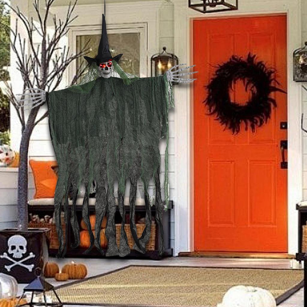 Halloween Hanging Decoration ,Flying with Hats, Festive Scene Setup Accessory Prank Glowing Witch