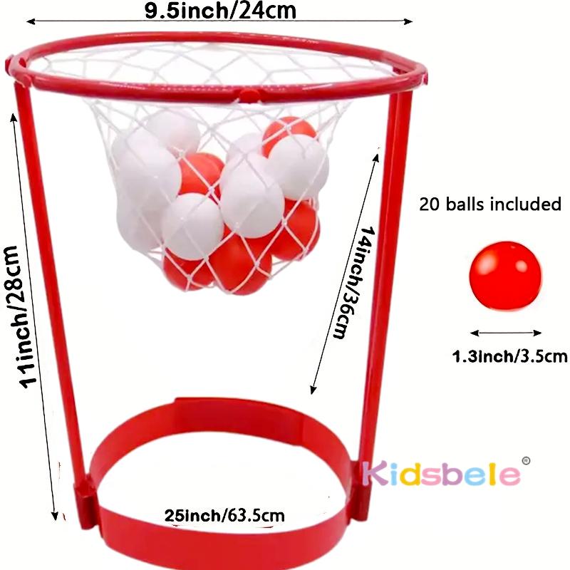 Creativity Head Hoop Basketball Party Game for Kids&Adults Adjustable Basket Net Headband with 20 Balls Outdoor Activity Fun Gif