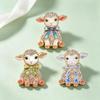 1Pcs Unisex 3-Color Rhinestone Year Of The Goat Animal New Year Party Brooch Pins Cute Toy-Design Sheep Brooches For Women