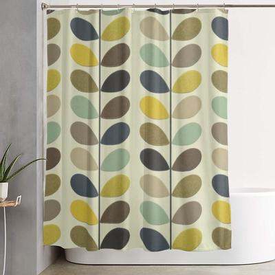 Orla Kiely Multistem Shower Curtain Bathroom Polyester Waterproof Bath Curtains With Hooks