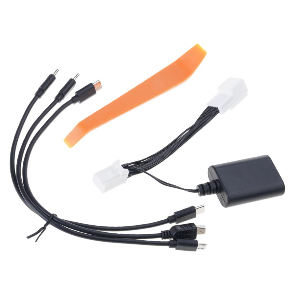 Universal 10pin Connector for Dashcam Power Supply Includes USB Cable for Various Devices Safe Operation